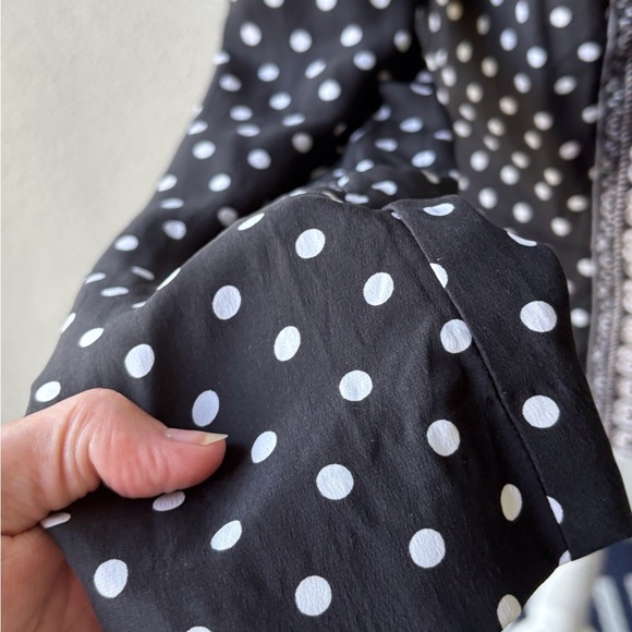 White House Black Market Jacket Size 8 Black/White Polka Dot Silk Career Office - Picture 14 of 15